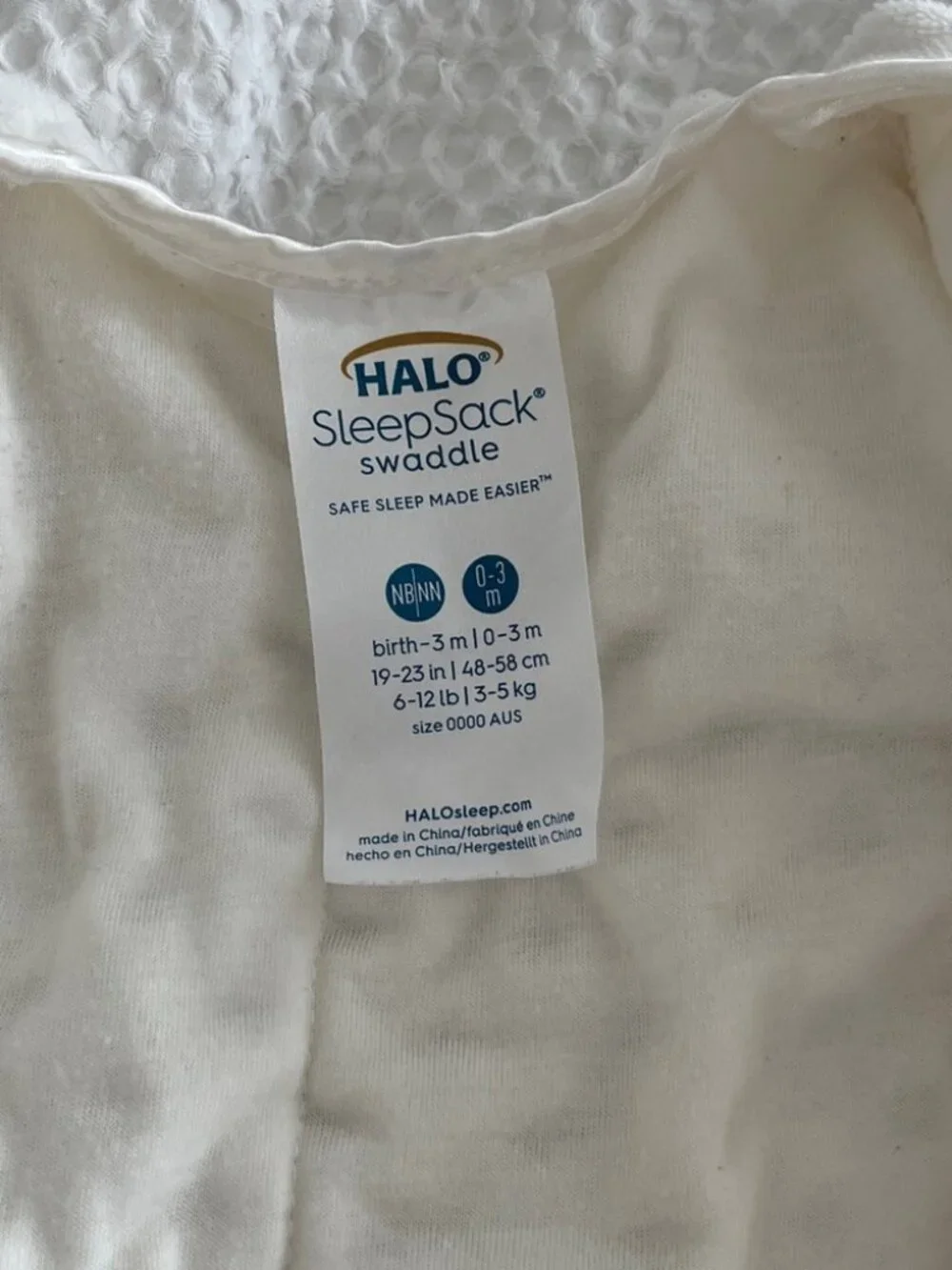 HALO SleepSack Swaddle Cream Plush Microfleece Newborn 0-3 Months Wearable Blank